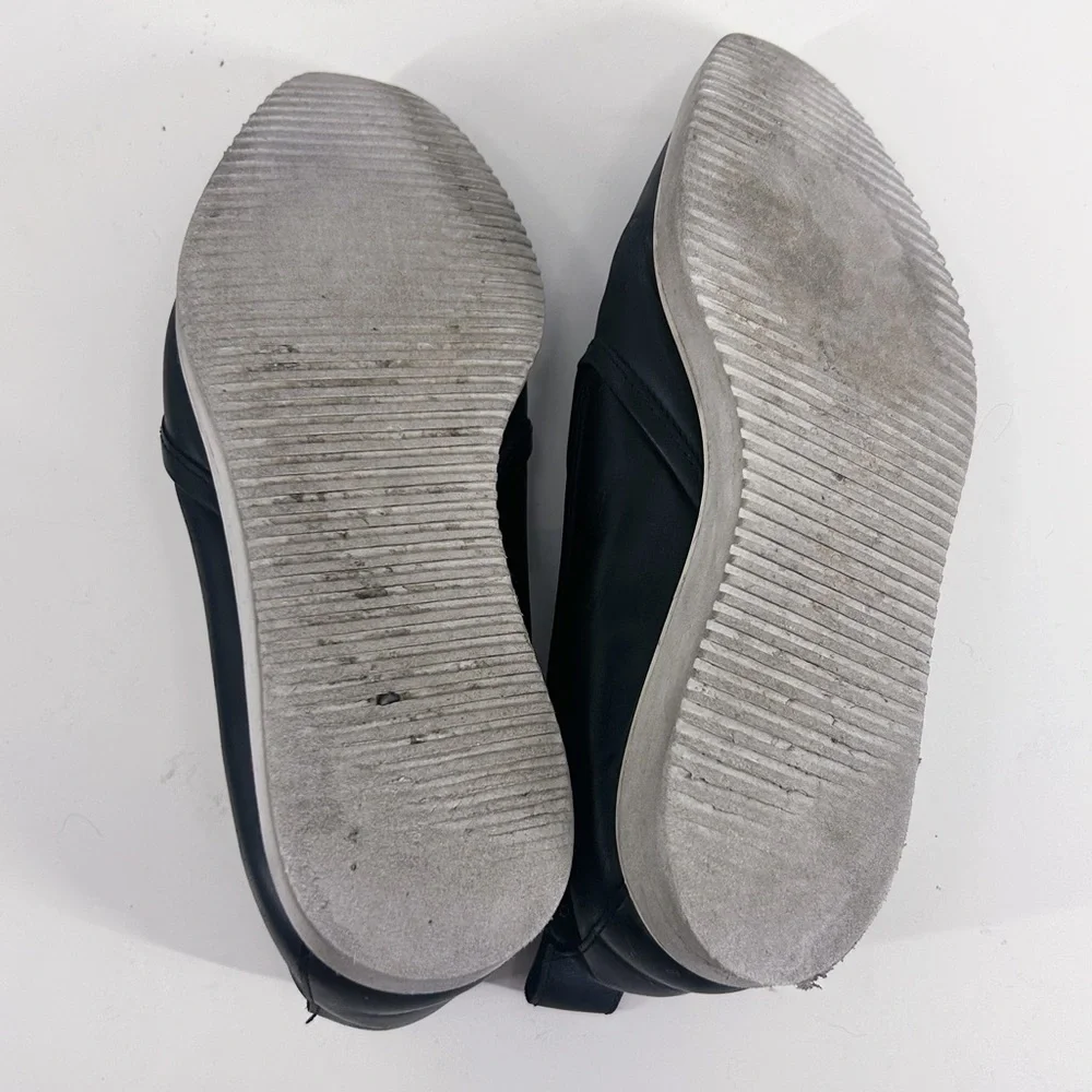 Everlane The Leather Street Shoe Black Slip On Sneakers Size 7.5